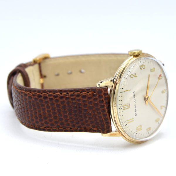 1966 Solid 9ct Gold Smiths Astral Watch – Beautiful Cream Dial with Full Applied Arabic Numerals – Fully English Made