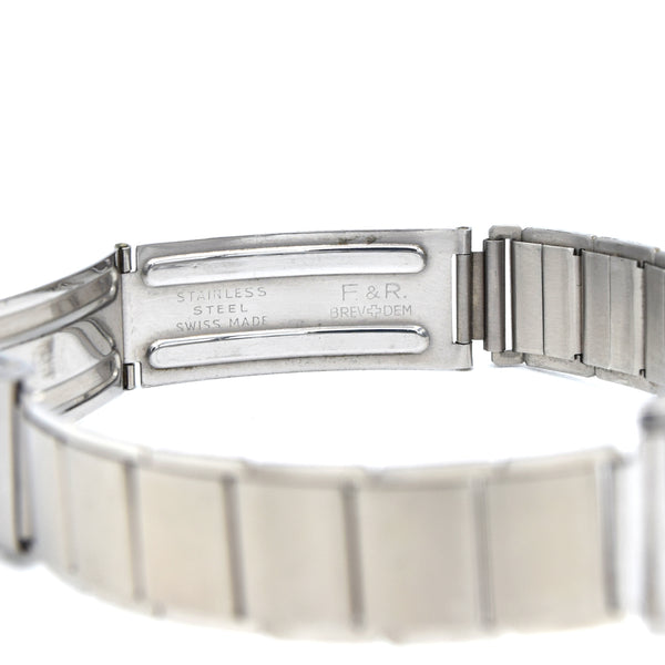 1930s Vertex of London unusual Wristwatch with white enamelled dial in steel English Made Case