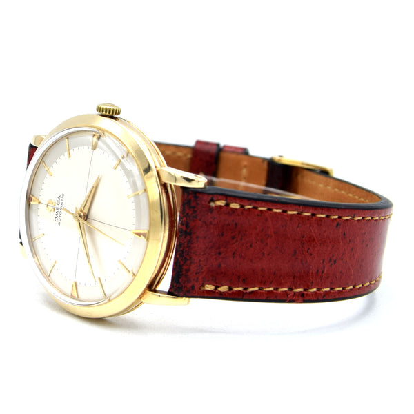1958 All original Elegant Omega Automatic Dress Watch with Cross Hair Dial Model 13308 in 9ct Gold Cal 501