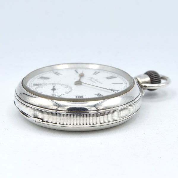 1912 Jw Benson of London solid silver all English made 3/4 plate lever open faced pocket watch
