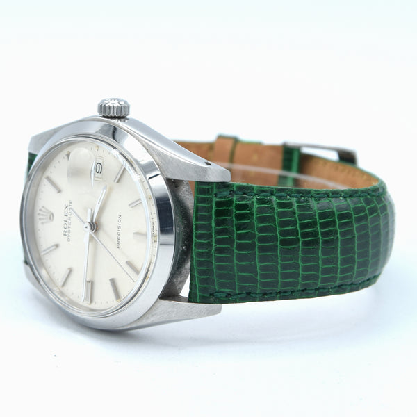 1978 Rolex Oysterdate Precision Wristwatch Model 6694 with sharp Silvered Dial in Stainless Steel Oyster Case + buckle
