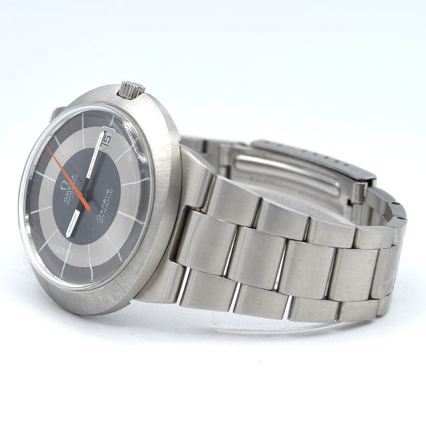 1971 Omega Geneve Dynamic Automatic with Rarer Grey bulls eye Dial 166.039 in Stainless Steel + Papers
