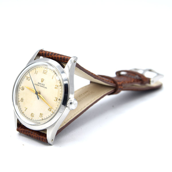 1957 Rolex Oyster Perpetual Model 6532 in stainless steel - Restored Arabic numeral Dial