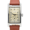 1940 Cyma Tavannes waterspoot Rectangular Early Waterproof Patent Deco Wristwatch with Arabic Dial in steel
