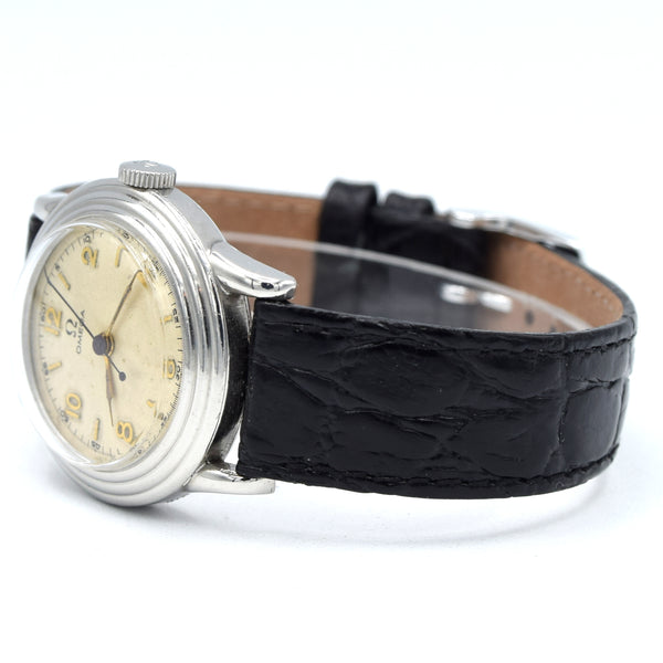 1934 Rare Omega Calatrava style stepped bezel watch in Stainless Steel with Bracelet option