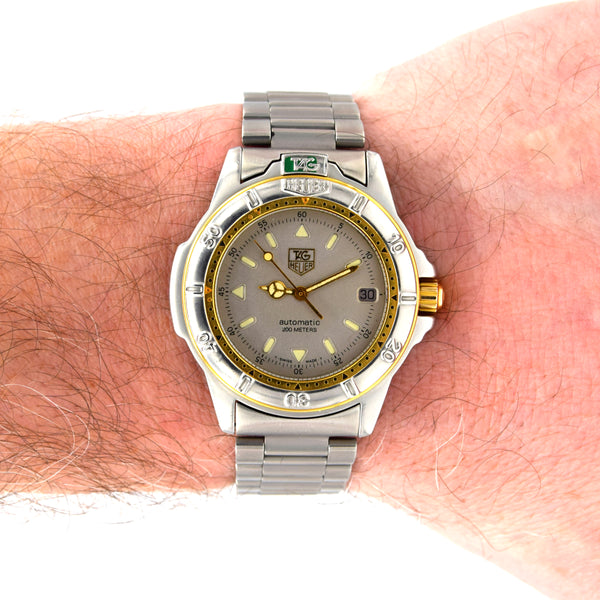 1990s TAG Heuer Date Automatic 4000 Series - 695.706K 38mm Stainless Steel on Flip-Lock Bracelet