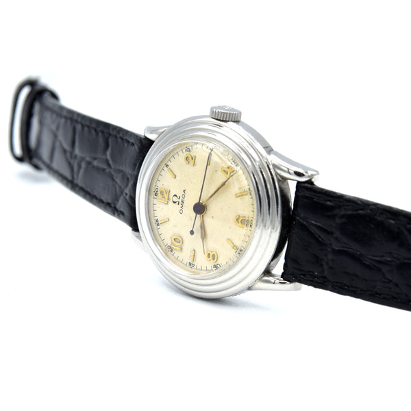 1934 Rare Omega Calatrava style stepped bezel watch in Stainless Steel with Bracelet option