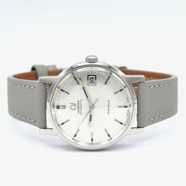 1969 Omega Geneve Automatic Date Model 166.070 with Stunning 'Mosaic' silver Dial caliber 565