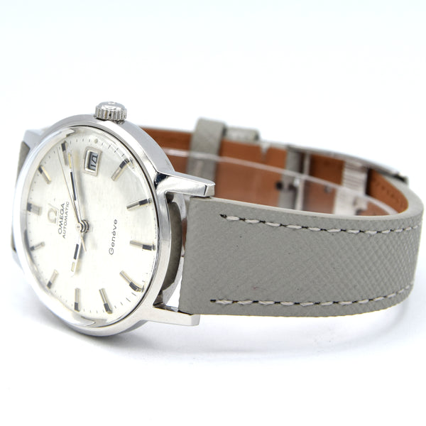 1969 Omega Geneve Automatic Date Model 166.070 with Stunning 'Mosaic' silver Dial caliber 565
