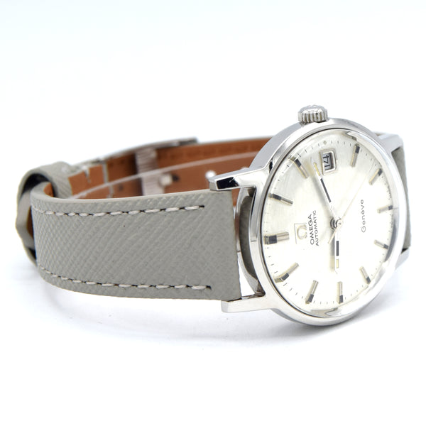 1969 Omega Geneve Automatic Date Model 166.070 with Stunning 'Mosaic' silver Dial caliber 565