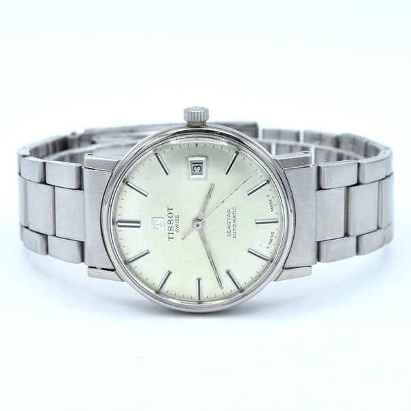 1973 Tissot seastar automatic watch ref 44520-7 with original steel oyster bracelet - push date