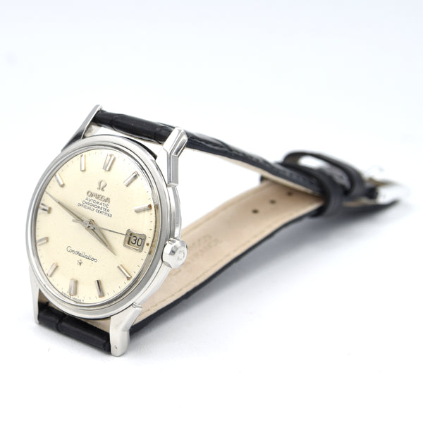 1966 Omega sleek Constellation Date Model 168.005 Automatic Chronometer with Dog Leg Lugs in Stainless Steel