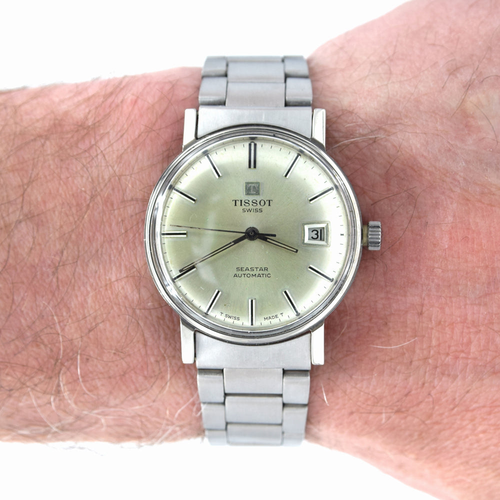 1973 Tissot seastar automatic watch ref 44520-7 with original steel oyster bracelet - push date