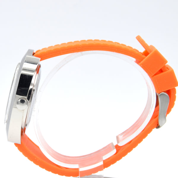 1970s luxor Day Date auto watch - TV Case - Automatic Day-Date Swiss ETA, Orange retro Racing Dial