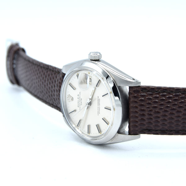 1967 Rolex Oyster Perpetual Date Chronometer Model 1500 with satin Silver original dial in Stainless Steel