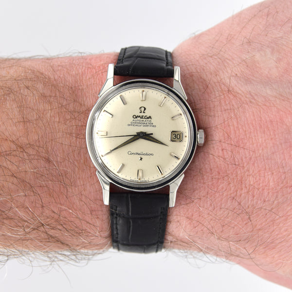1966 Omega sleek Constellation Date Model 168.005 Automatic Chronometer with Dog Leg Lugs in Stainless Steel