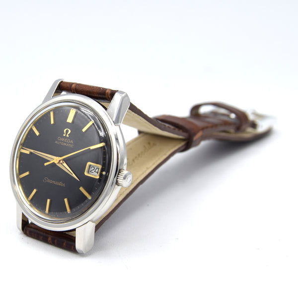 1966 Omega Automatic Seamaster Calendar Model 166.003 with original matte black dial