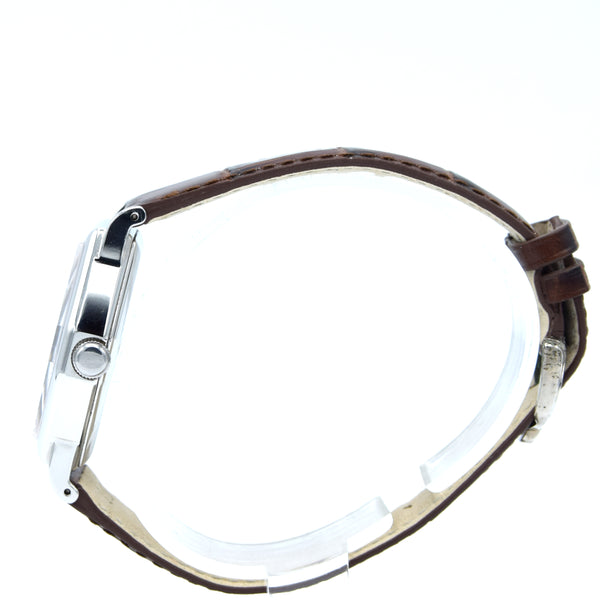 1990s Alfred Dunhill 114 'Octagonal' swiss Mechanical Wristwatch with silvered Dial on leather + Buckle