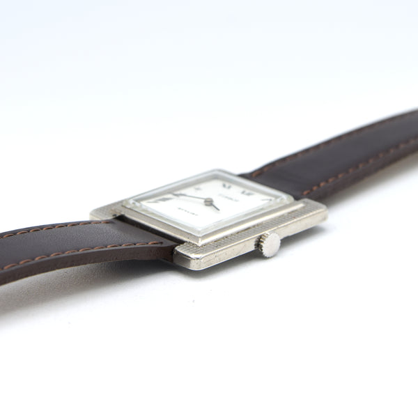 1967 Tissot Stylist Tank Swiss Hand-Wound Mechanical Watch – Roman Dial, Hobnail Case, Box & Signed Buckle