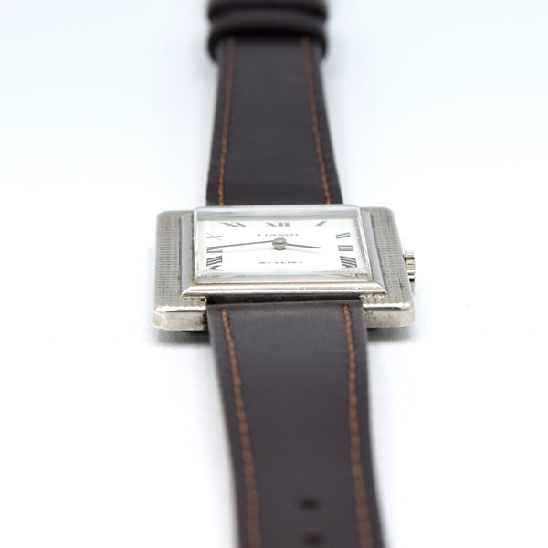 1967 Tissot Stylist Tank Swiss Hand-Wound Mechanical Watch – Roman Dial, Hobnail Case, Box & Signed Buckle
