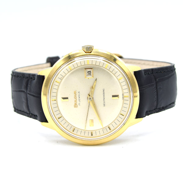 1962 Bulova Swiss “Selfwinding” Automatic Date – Gold-Plated 36mm Two-Level Dial classic Vintage Watch