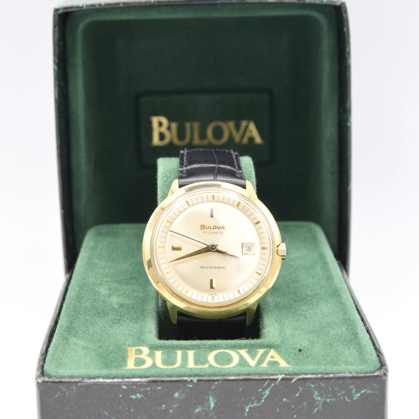 1962 Bulova Swiss “Selfwinding” Automatic Date – Gold-Plated 36mm Two-Level Dial classic Vintage Watch