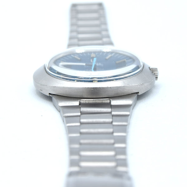 1969 Omega Geneve dynamic with Gorgeous matte dusted blue Dial - unpolished Model 166.039 in steel