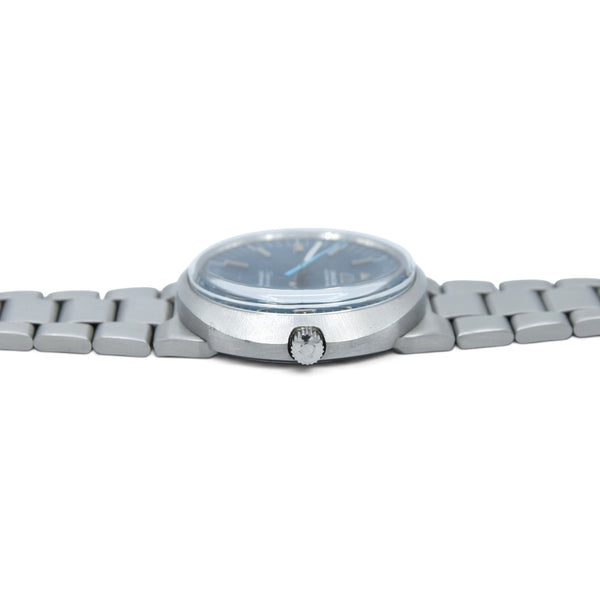 1969 Omega Geneve dynamic with Gorgeous matte dusted blue Dial - unpolished Model 166.039 in steel