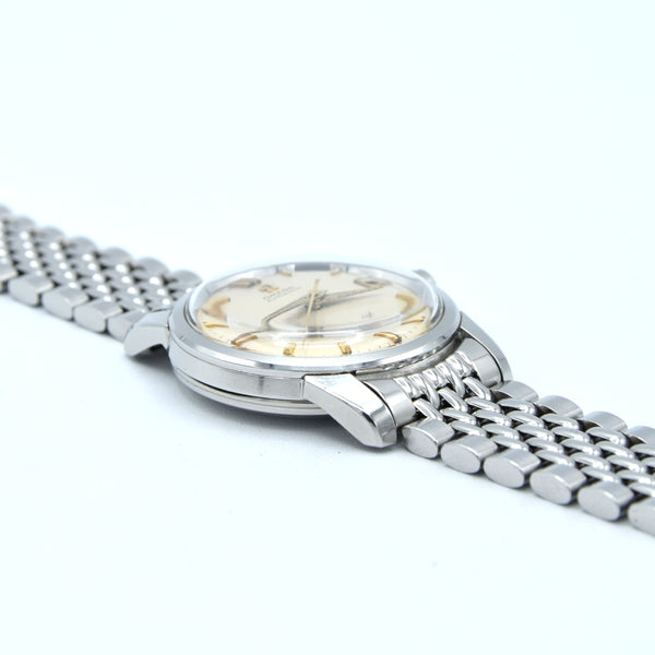1958 Omega Seamaster sharp Automatic Date Wristwatch Model 2849 with Original Off-White Dial on BOR Bracelet