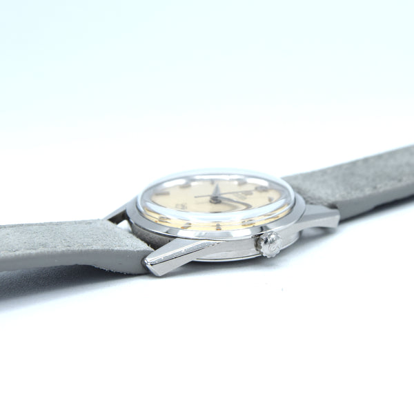 1961 Omega Seamaster Automatic Wristwatch Model 14700 with Original Off-White Explorer Dial in Steel