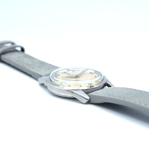 1961 Omega Seamaster Automatic Wristwatch Model 14700 with Original Off-White Explorer Dial in Steel