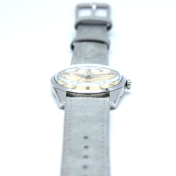 1961 Omega Seamaster Automatic Wristwatch Model 14700 with Original Off-White Explorer Dial in Steel