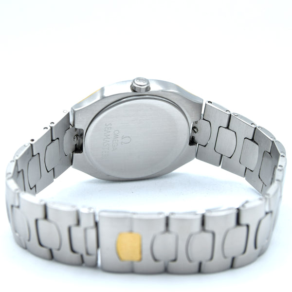 1988 Omega Seamaster Polaris 396.1022 18k Gold & Steel Date 31MM Unisex midsize Quartz Watch