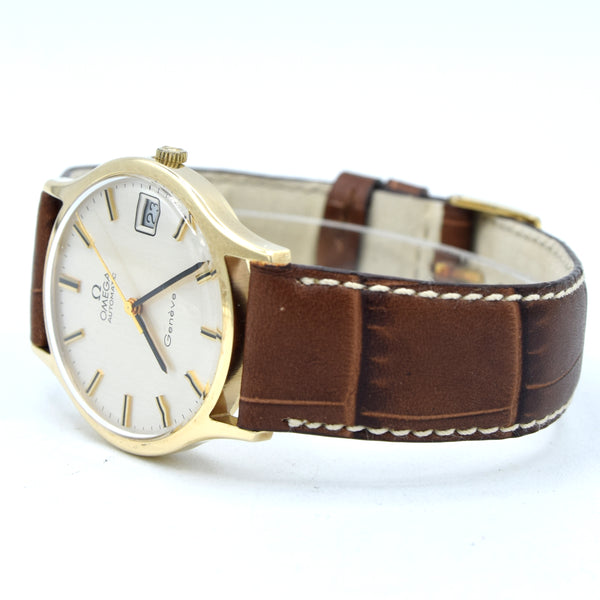 1975 / 1976 Rare Omega Geneve box set - automatic Dress Watch in Solid 9ct Gold English Case Model 1625422