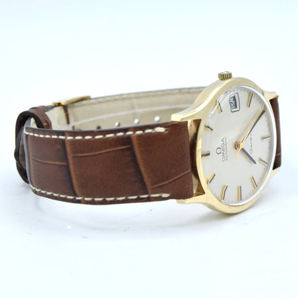 1975 / 1976 Rare Omega Geneve box set - automatic Dress Watch in Solid 9ct Gold English Case Model 1625422
