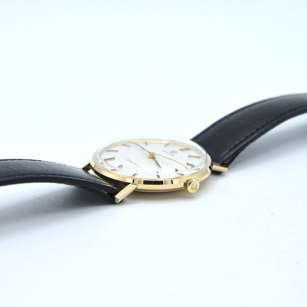 1962 Omega 'As New' Geneve Watch 9ct Gold English Case Model 1315016 Buckle + Box