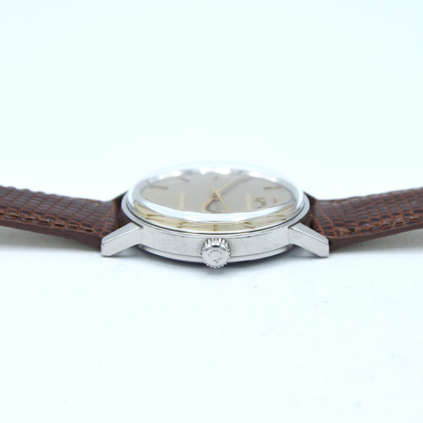 1966 Omega Seamaster with stunning Brown Linen Patina Dial in Stainless Steel Model 135.011