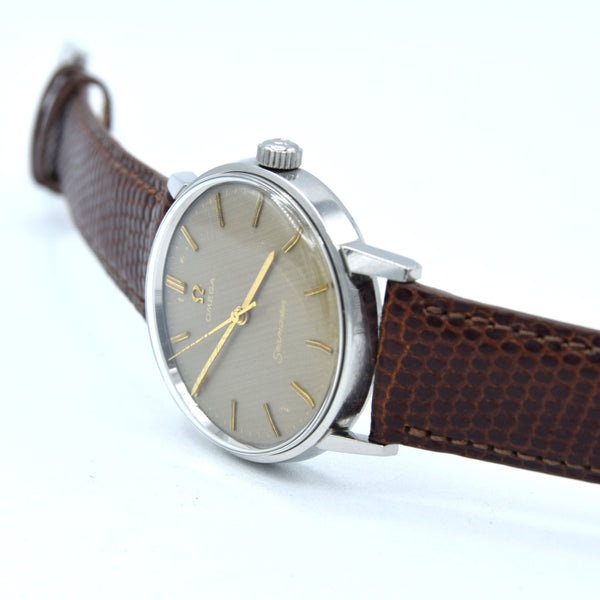 1966 Omega Seamaster with stunning Brown Linen Patina Dial in Stainless Steel Model 135.011