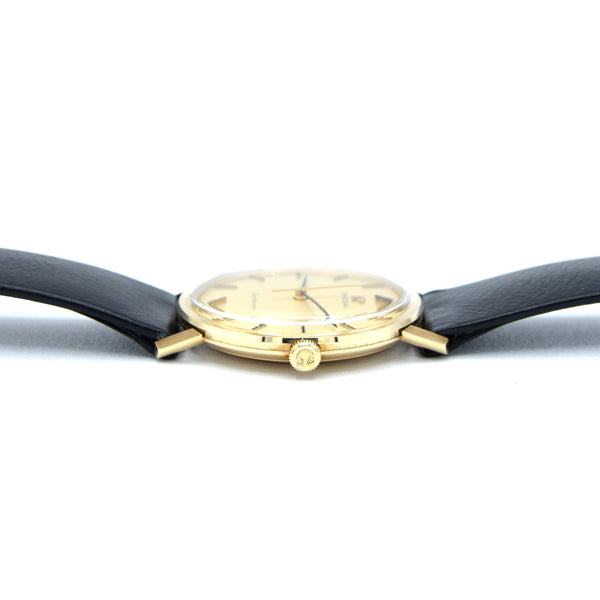 1970/73 Omega Unused N.O.S Geneve Watch 9ct Gold English Case Model 1318412 Buckle + Box