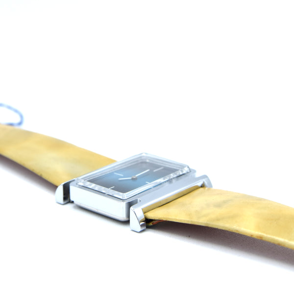 1970s Technos NOS unused Swiss Mechanical Wristwatch With Fumé Blue Dial, Box & Tags