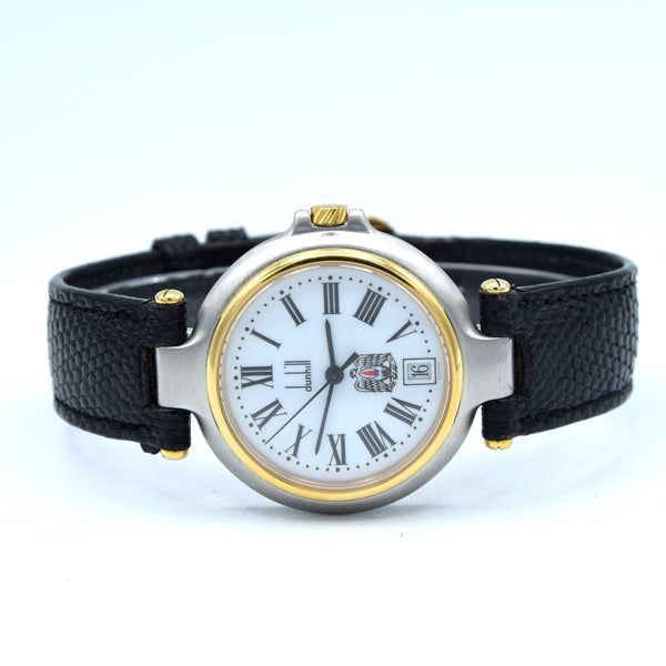 1980s Alfred Dunhill Millennuim swiss quartz unisex Wristwatch with Abu Dhabi / ADNOC Oil Logo