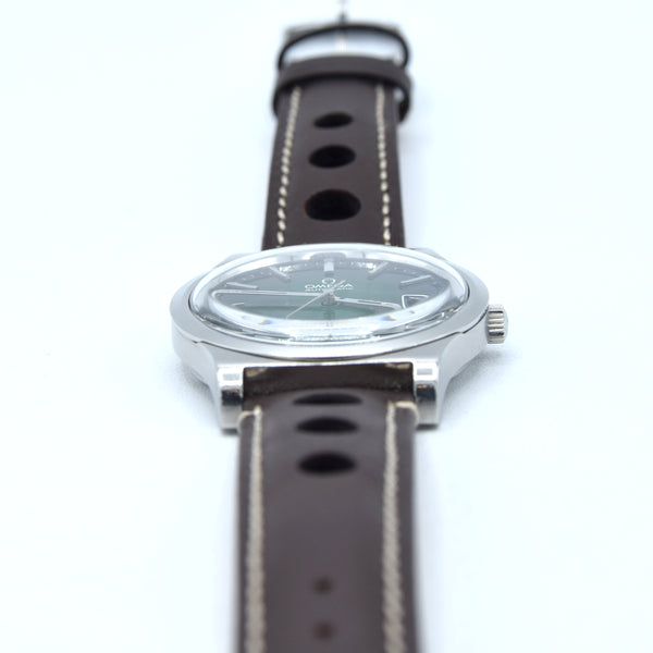 1973 Omega Genève Automatic Date Model 166.0163 with Stunning Rare Gradient Green 'Fumé' Dial
