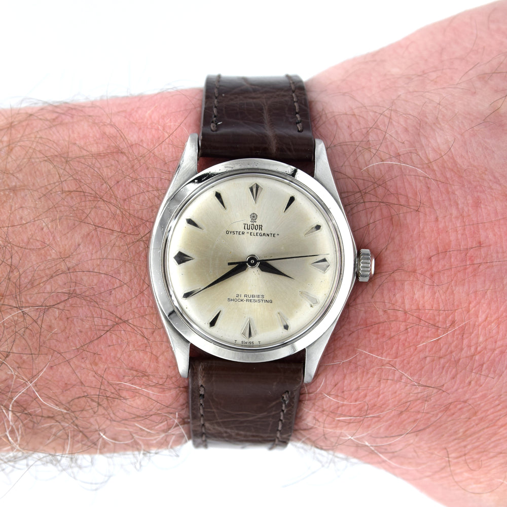 1963 Tudor Oyster 'Elegante' Wristwatch Model 7960 with rare Dial in Stainless Steel 34mm