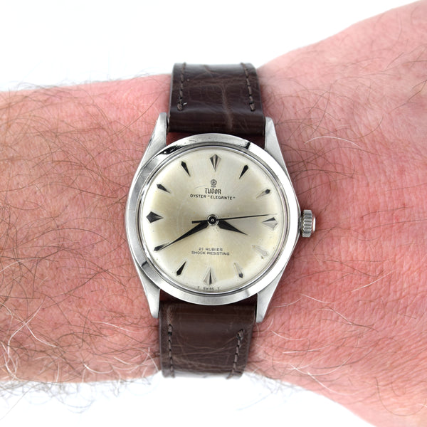 1963 Tudor Oyster 'Elegante' Wristwatch Model 7960 with rare Dial in Stainless Steel 34mm