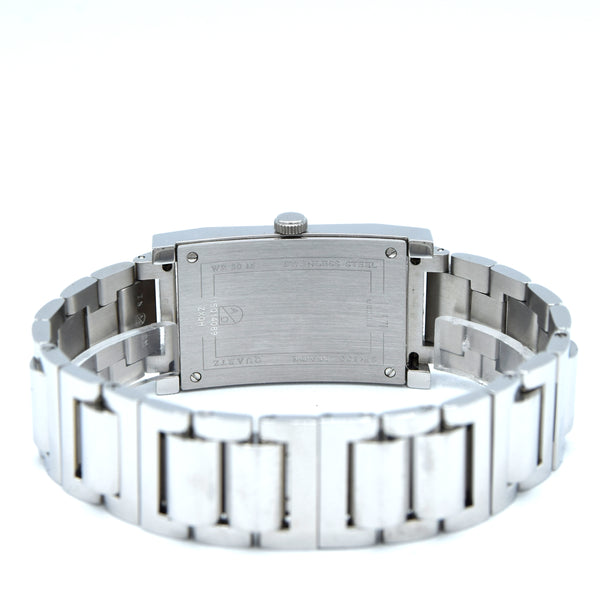 1990s Alfred Dunhill 'Facet' swiss quartz Date Wristwatch with White Roman Dial on Bracelet + Box
