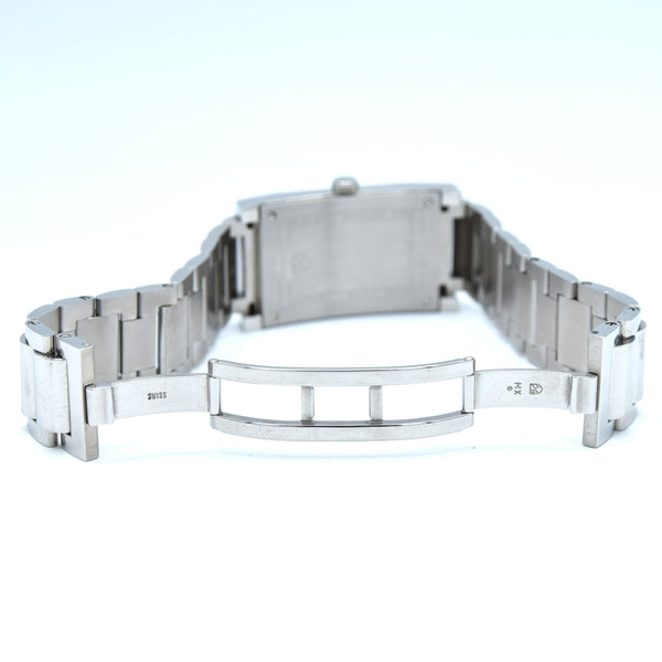 1990s Alfred Dunhill 'Facet' swiss quartz Date Wristwatch with White Roman Dial on Bracelet + Box