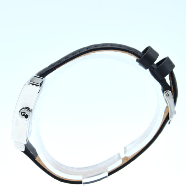 Corum Trapeze ladies ref. 105.404.20 stainless steel quartz watch, black dial with original buckle