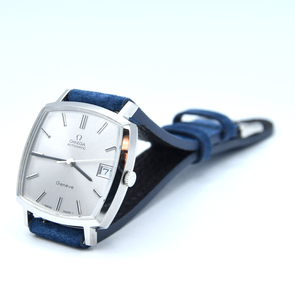 1973 Omega Genève “TV case” ref. 162.0052 – steel automatic – cal. 1012 – silver sunburst dial – original plexi & crown