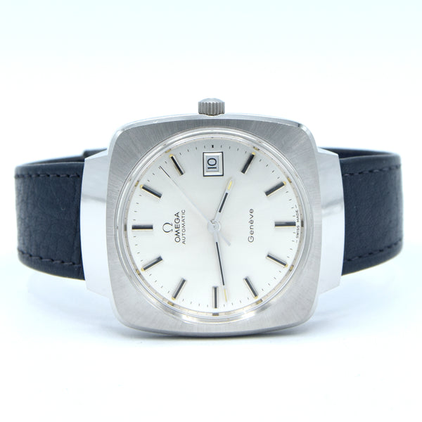1974-1978 Omega Genève 166.0164 Mint Automatic Large Hooded Model + Box Papers & Strap