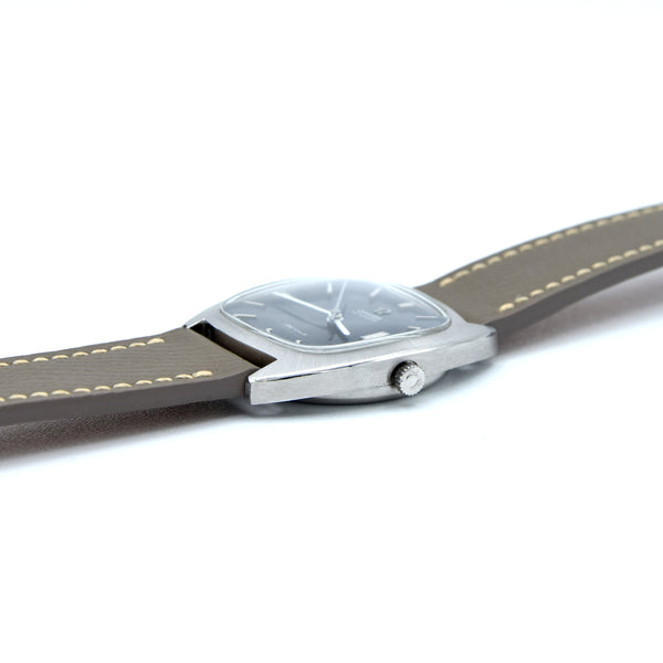 1969 Omega De Ville Automatic Date 162.045 stainless steel cushion case – stunning slate blue / grey dial – Cal 1002